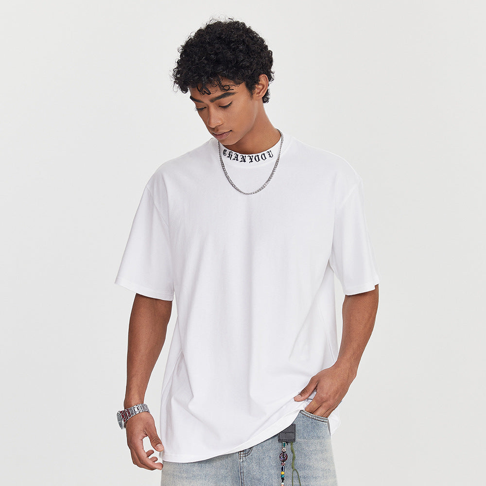 Embroidered Neckline T-shirt For Men