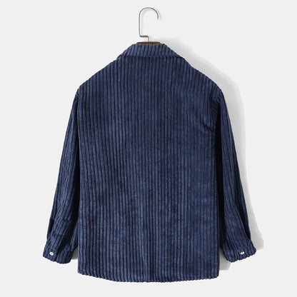 Loose Solid Color Corduroy Long Sleeve Shirt